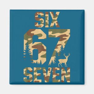 67 Six Seven Camo Hirsch Bock Meme Lustig Jagd Out Magnet