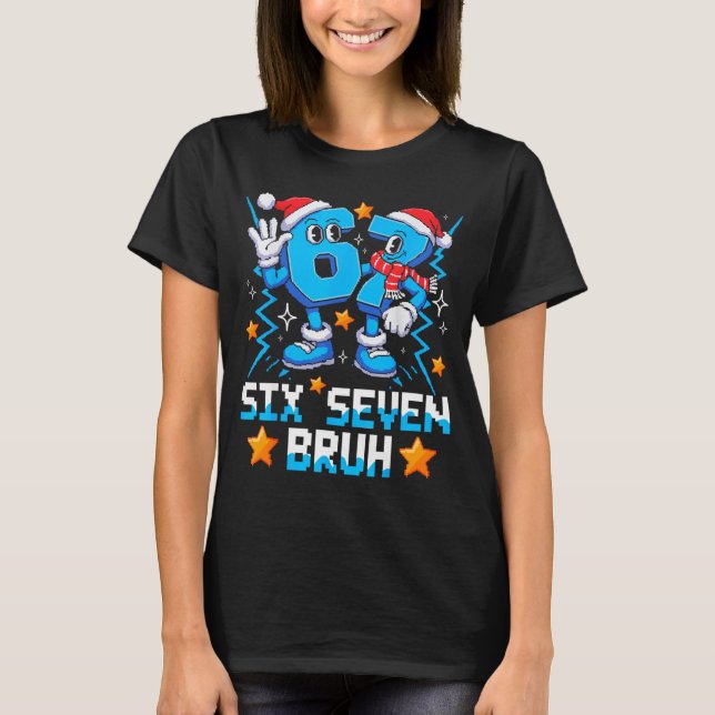 67 Six Seven Christmas Bruh Funny Italian Brainrot T-Shirt (Vorderseite)