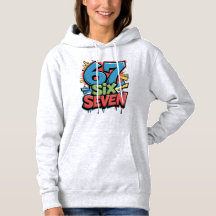 67 Six Seven Colorful Pop Art Graphic Tee for Fun