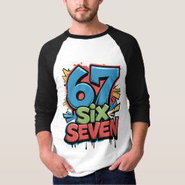 67 Six Seven Colorful Pop Art Graphic Tee for Fun 