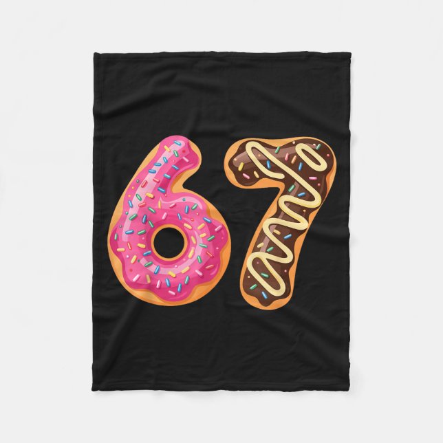 67 Six Seven Donut Meme Funny Sweet Sprinkles  Fleecedecke (Vorderseite)