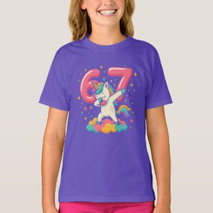 67 Six Seven Einhorn Retro Popkultur T-Shirt
