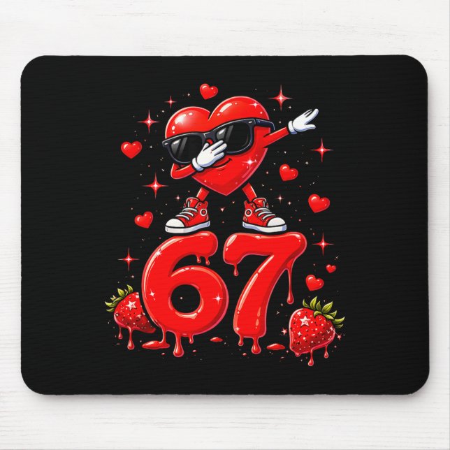 67 Six Seven Eiscreme Meme Lustige Valentinstage  Mousepad (Vorne)