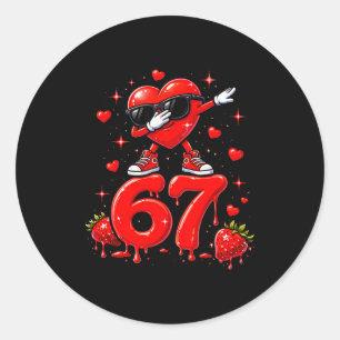 67 Six Seven Eiscreme Meme Lustiger Valentinstag  Runder Aufkleber
