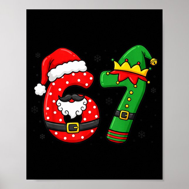67 Six Seven Funny Christmas 6 7 Meme Xmas Boys Gi Poster (Vorne)