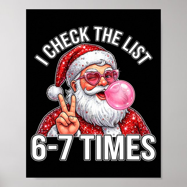 67 Six Seven Funny Christmas 6 7 Santa Meme Men Wo Poster (Vorne)
