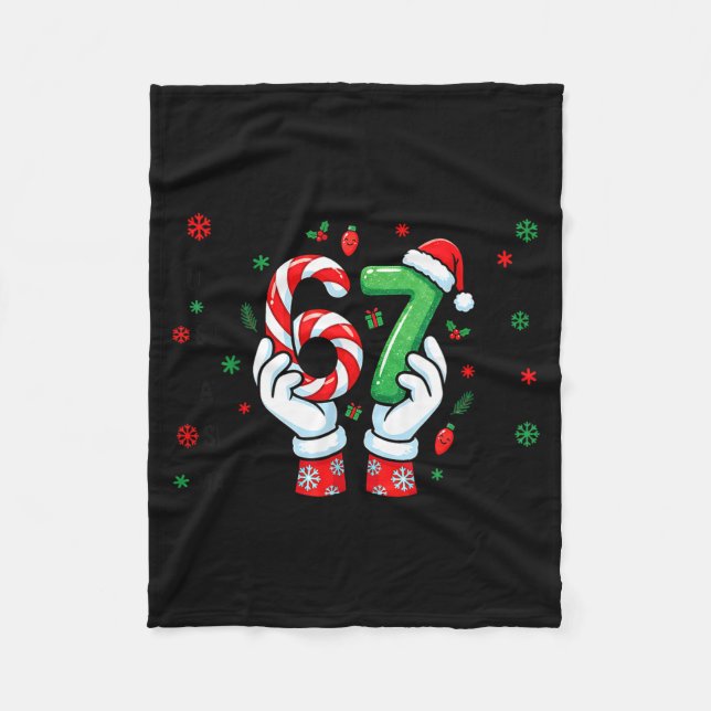 67 Six Seven Funny Christmas Joke 6 7 Meme Boys Gi Fleecedecke (Vorderseite)
