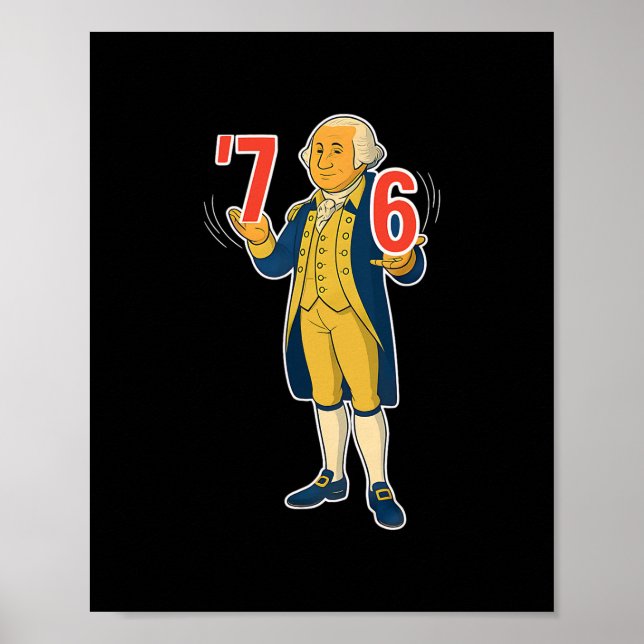 67 Six Seven Funny George Washington Meme  Poster (Vorne)