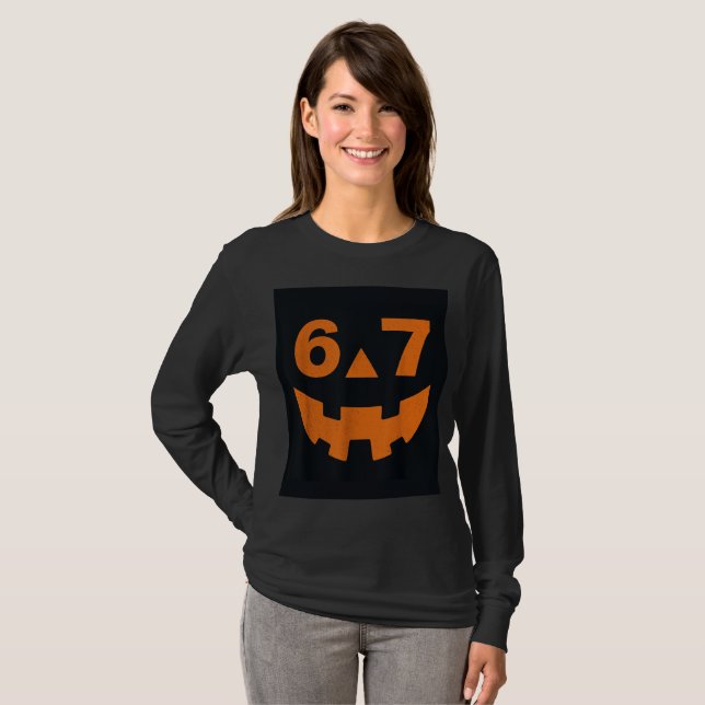 67 Six Seven Funny Halloween Costume T-Shirt (Vorne ganz)