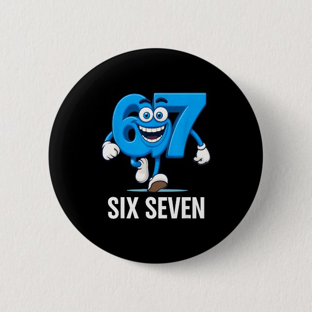 67 Six Seven Funny Italian Brainrot Kids Gaming Vi Button (Vorderseite)