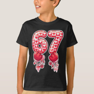 67 Six Seven Gehirn Fäulnis Meme Valentinstag Gen T-Shirt