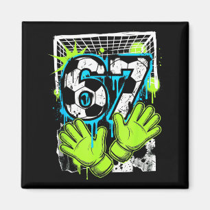 67 Six Seven Gen Alpha Fußball-Torhüter-Gehirnverr Magnet