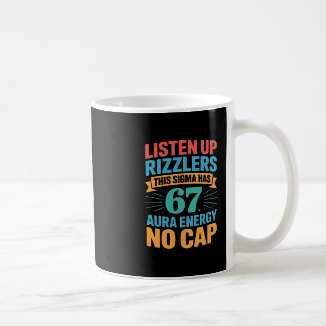 67 Six Seven Get Sendy Meme Design Lustig 6 7 Sigm Kaffeetasse (Rechts)