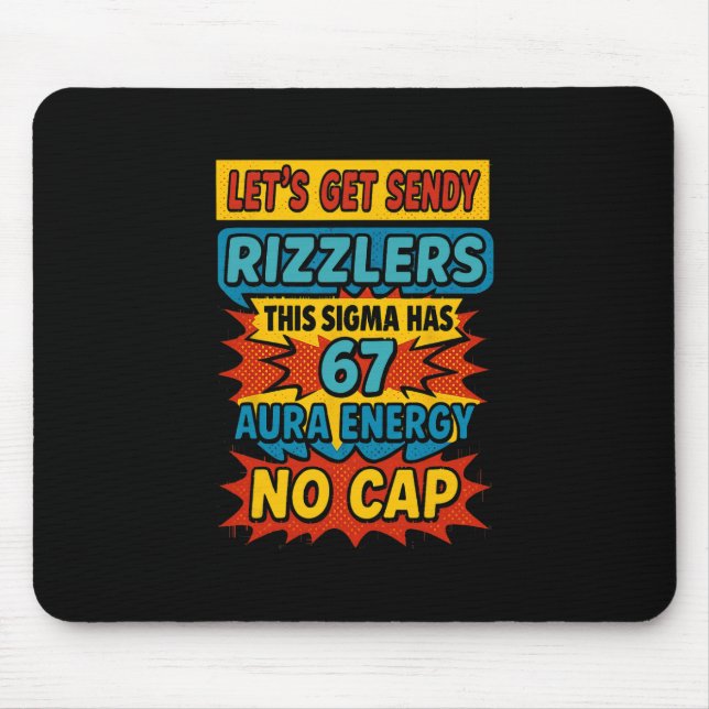 67 Six Seven Get Sendy Meme Design Lustig 6 7 Sigm Mousepad (Vorne)