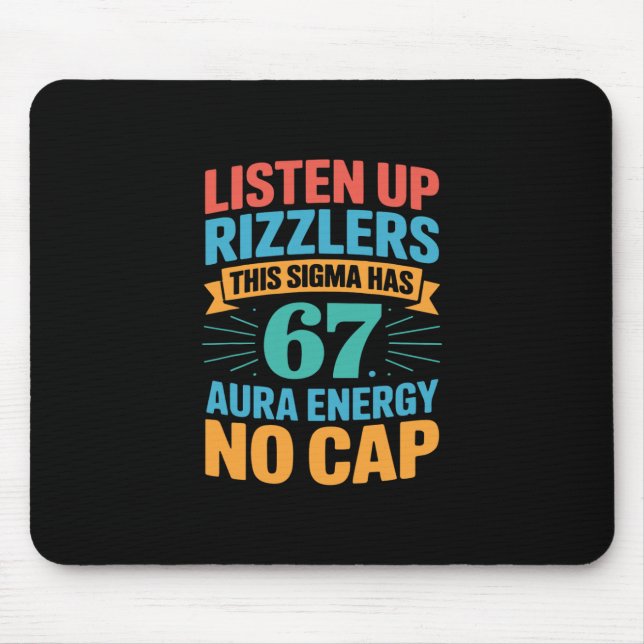 67 Six Seven Get Sendy Meme Design Lustig 6 7 Sigm Mousepad (Vorne)