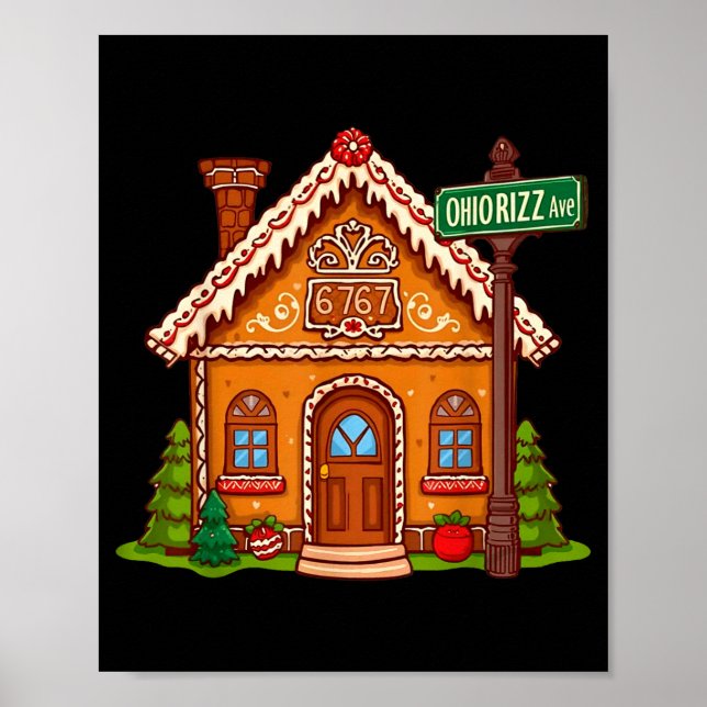 67 Six Seven Gingerbread House Funny Teacher Chris Poster (Vorne)