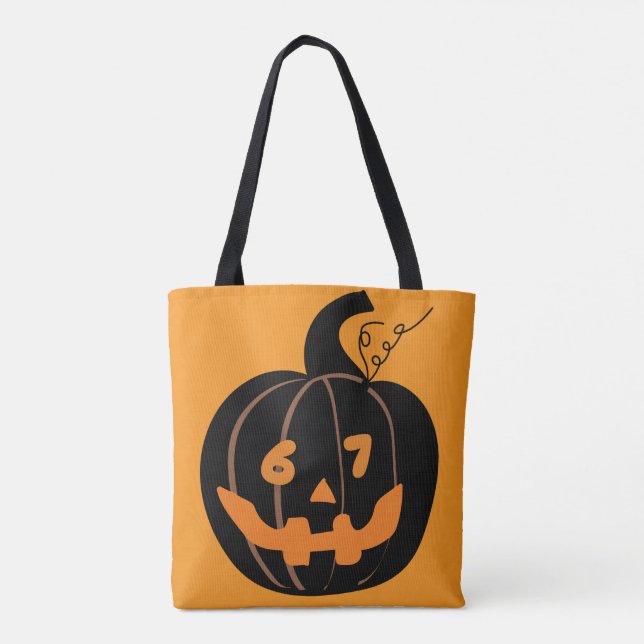  67 Six Seven Halloween Tote for Students Teachers (Rückseite)