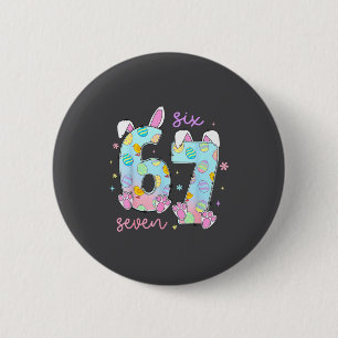 67 Six Seven Häschen Kaninchen für Mädchen Kinder Button
