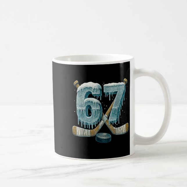 67 Six Seven Hockey Drip Number Funny 6 7 Meme  Kaffeetasse (Rechts)