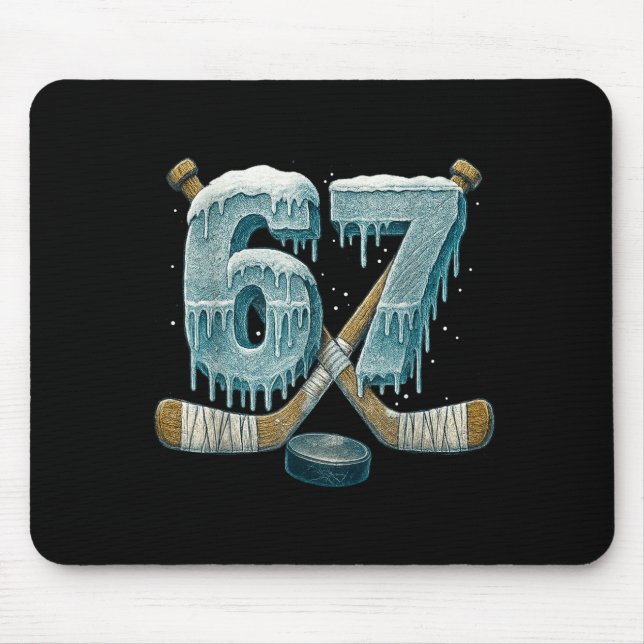 67 Six Seven Hockey Drip Number Funny 6 7 Meme  Mousepad (Vorne)
