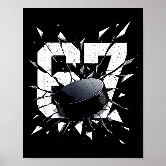 67 Six Seven Hockey Gen Alpha Brainfäule Meme  Poster (Vorne)