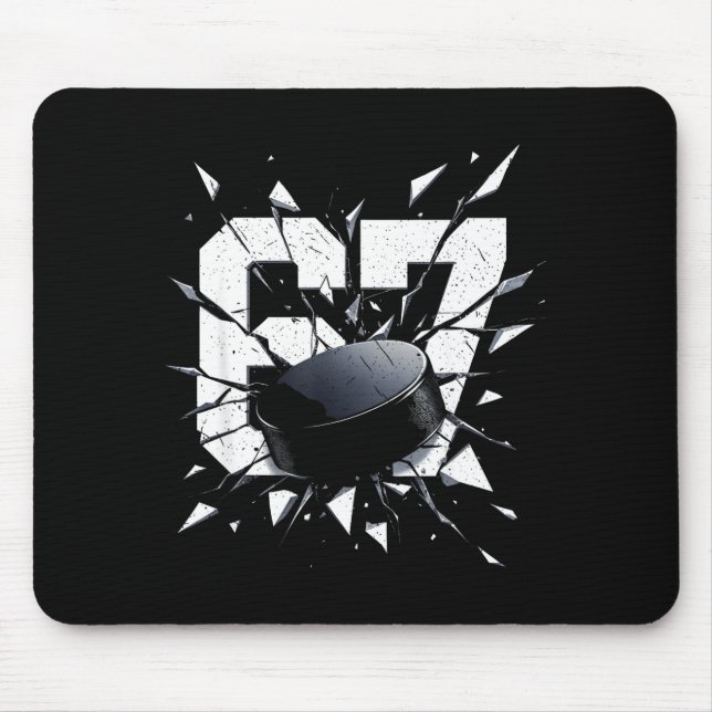 67 Six Seven Hockey Gen Alpha Brainrot Meme  Mousepad (Vorne)