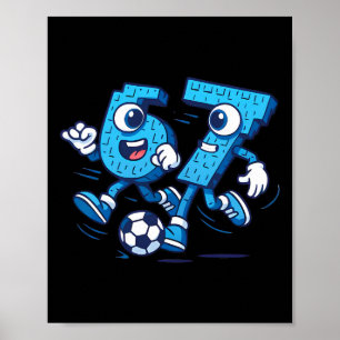 67 Six Seven Italienische Brainrot-Kinder Fußball Poster