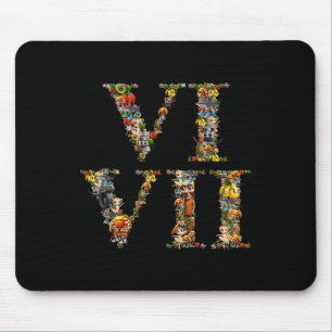 67 Six Seven Italienische Gehirnfäule römische Zah Mousepad