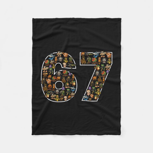 67 Six Seven Italienischer Brainrot Gen Alpha Meme Fleecedecke (Vorderseite)
