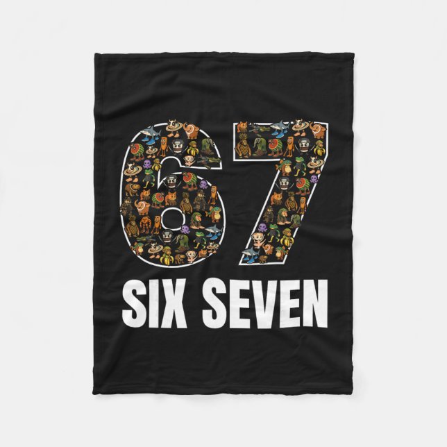 67 Six Seven italienischer Brainrot Gen Alpha Slan Fleecedecke (Vorderseite)