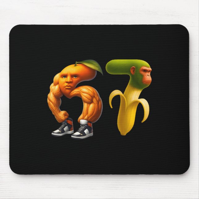 67 Six Seven Italienisches Brainrot-Meme-Paar pass Mousepad (Vorne)
