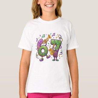 67 Six Seven Lustige Retro Mardi Gras  T-Shirt