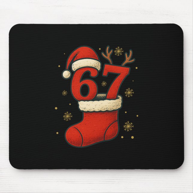 67 Six Seven Lustiger Gen Alpha Meme Weihnachten 2 Mousepad (Vorne)
