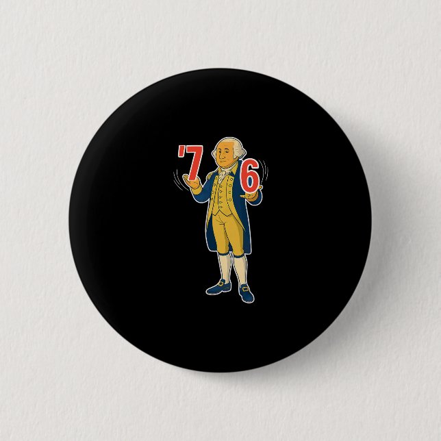 67 Six Seven Lustiger George Washington Meme  Button (Vorderseite)