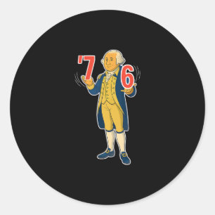 67 Six Seven Lustiger George Washington Meme Runder Aufkleber