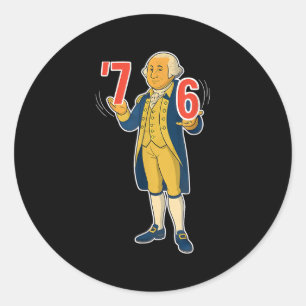 67 Six Seven Lustiger George Washington Meme Runder Aufkleber