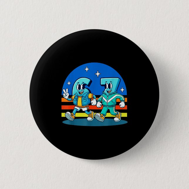 67 Six Seven Lustiges Meme Lustiges Design Kinder  Button (Vorderseite)