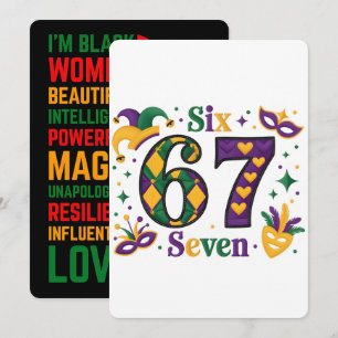 67 Six Seven Mardi-Gras Black History 2026 Feiertagskarte