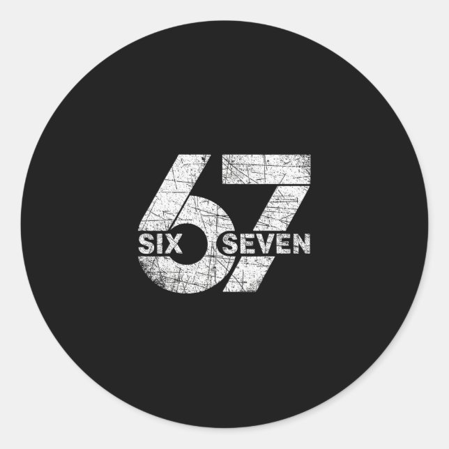 67 Six Seven Meme 2 Runder Aufkleber (Vorderseite)