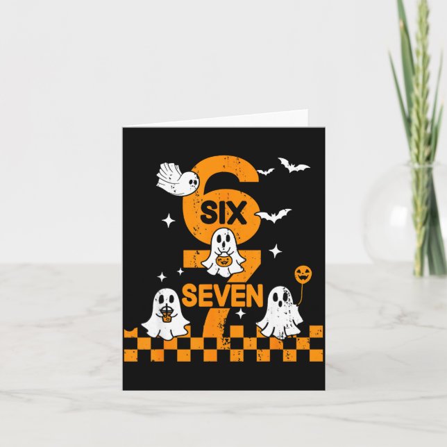 67 Six Seven Meme 6 7 Couple Matching Halloween Co Karte (Vorderseite)