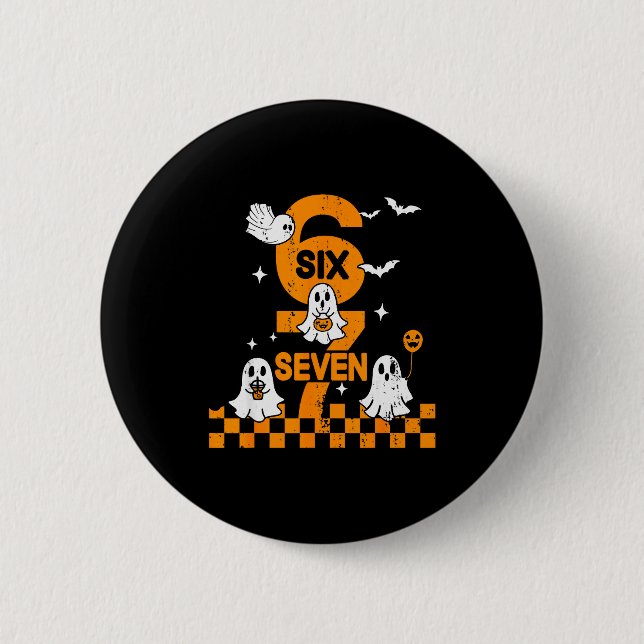 67 Six Seven Meme 6 7 Paar passende Halloween Co Button (Vorderseite)