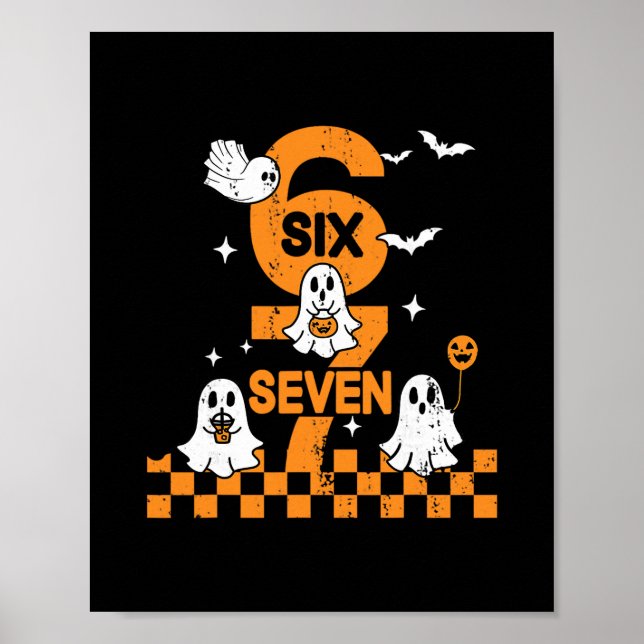 67 Six Seven Meme 6 7 Paar passende Halloween-Kost Poster (Vorne)