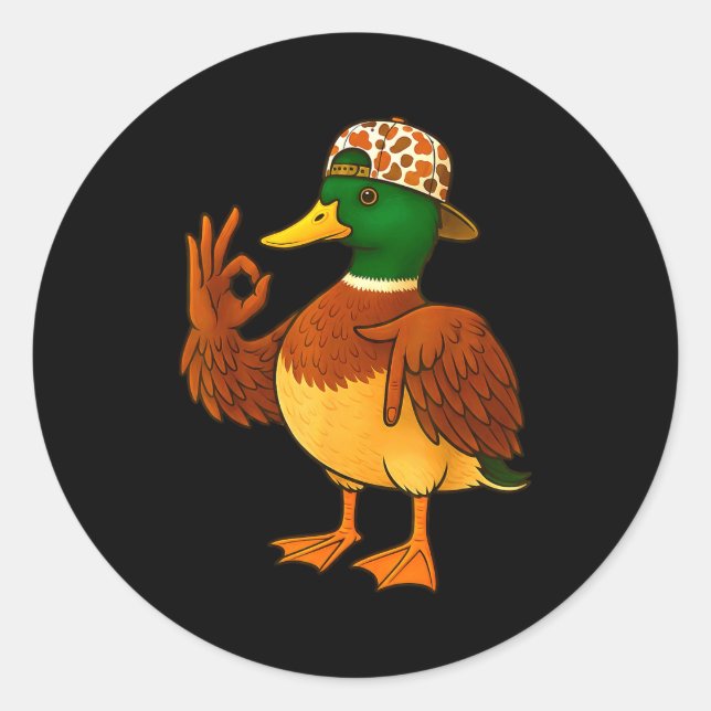 67 Six Seven Meme Camo Mallard Duck Hunting Boys M Runder Aufkleber (Vorderseite)