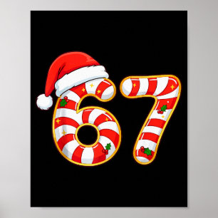67 Six Seven Meme Gen Alpha Slang Lustiges Weihnac Poster