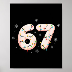 67 Six Seven Meme Gen Alpha Slang Weihnachtsbeleuc Poster
