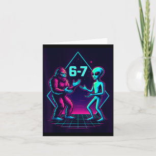 67 Six Seven Meme Lustig Bigfoot Alien Sasquatch U Dankeskarte