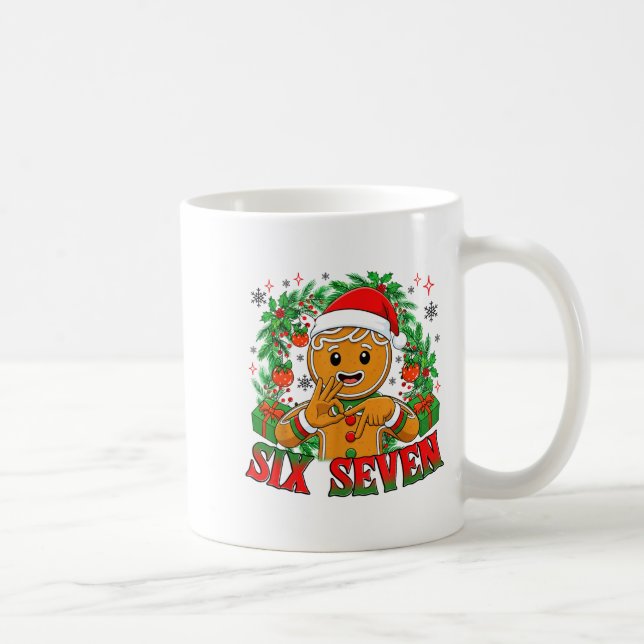 67 Six Seven Meme Lustiges Weihnachten Lebkuchen H Kaffeetasse (Rechts)