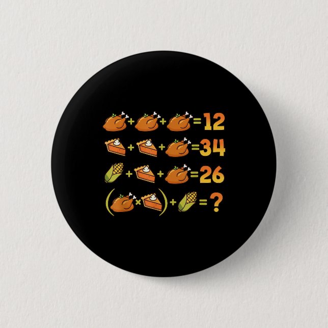 67 Six Seven Meme Math Thanksgiving Equation Logic Button (Vorderseite)