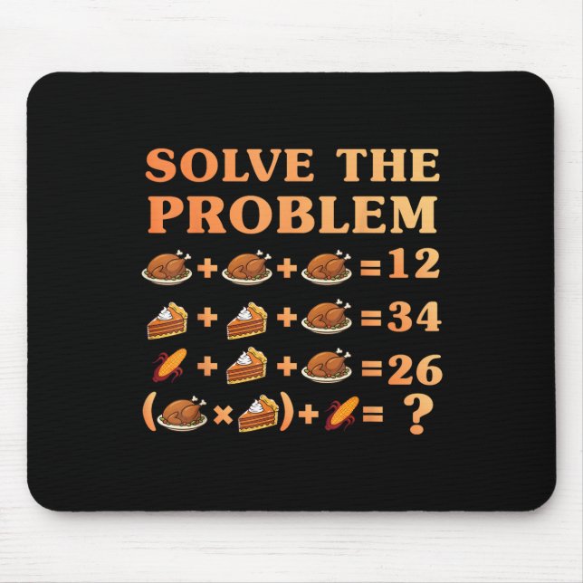 67 Six Seven Meme Math Thanksgiving Equation Logic Mousepad (Vorne)