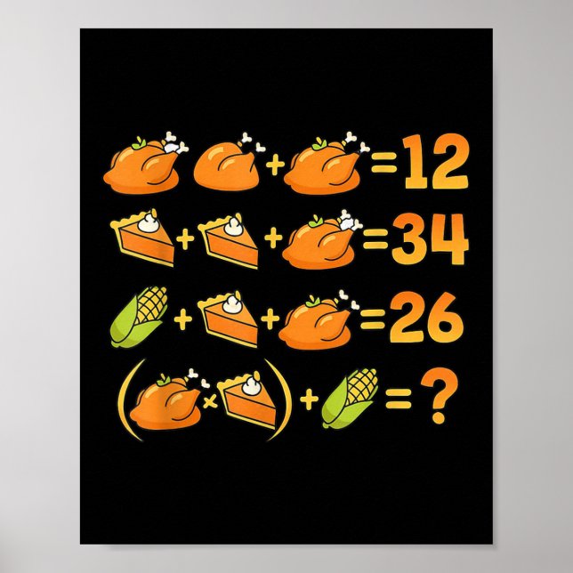 67 Six Seven Meme Math Thanksgiving Equation Logic Poster (Vorne)